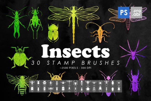 30 Insects Bugs Photoshop Brushes
