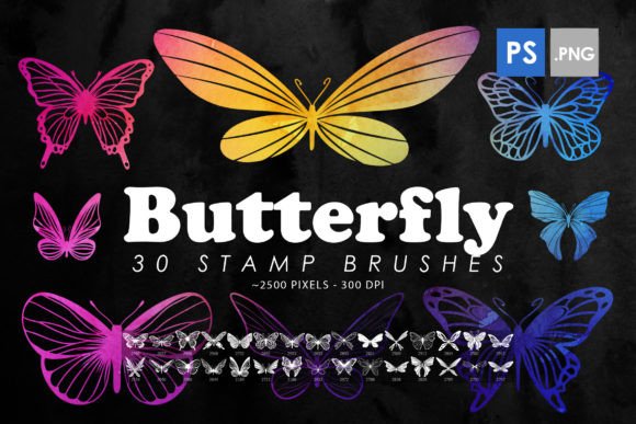 Butterfly Stamp Brushes: Elevating Digital Design with High-Resolution Versatility