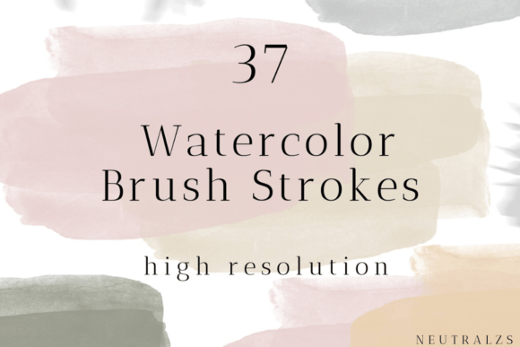 Enhancing Digital Design with Neutral Watercolor Brush Strokes Clipart