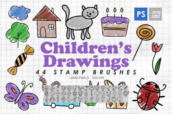 Evaluating the 44 Children’s Drawings Photoshop Brushes for Digital Design