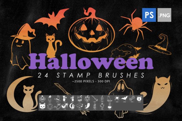 Halloween Stamp Brushes for Pro & Personal Use