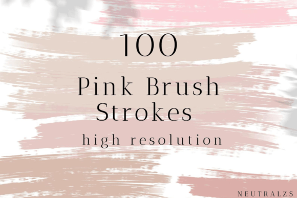 Pink Brush Strokes Clipart Mega Bundle