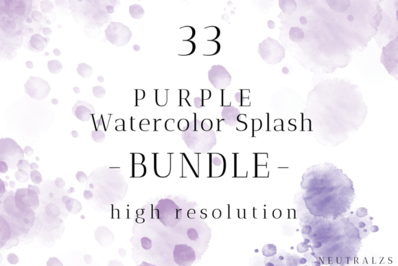 Purple Watercolor Splashes Clipart Guide
